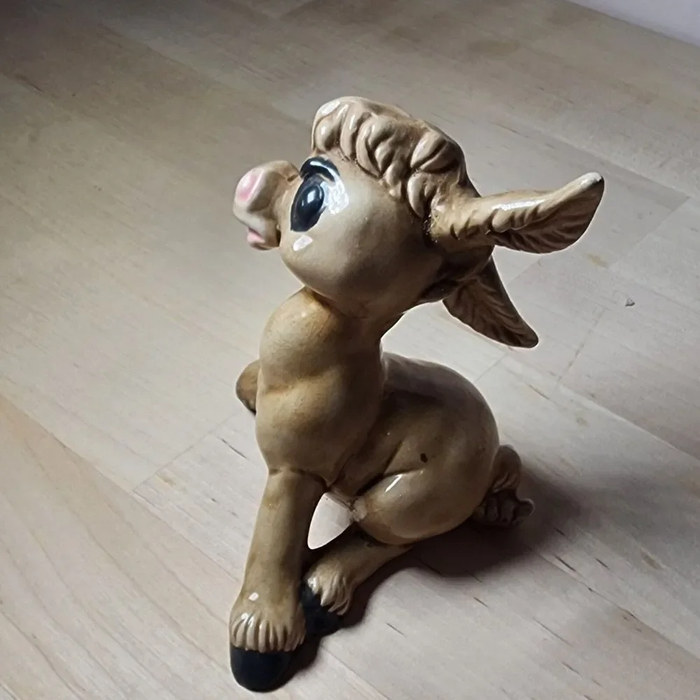 Cute VTG Pair Of Ceramic Donkey Figurines One With Bee (Repaired) KEYSTONE Japan